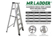 Mr Ladder Home Use Aluminium Single Side Welded Ladder (5 Steps) AL-SWL70-5S ALUCLASS - ALUCLASS MY